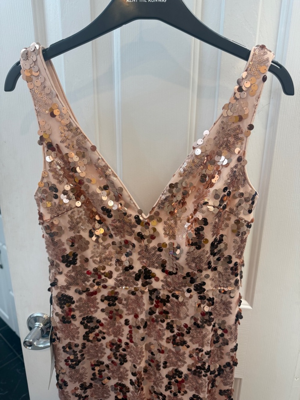 Ever Pretty Rose Gold Sequin V Neck Prom Dress - Picture 5 of 7